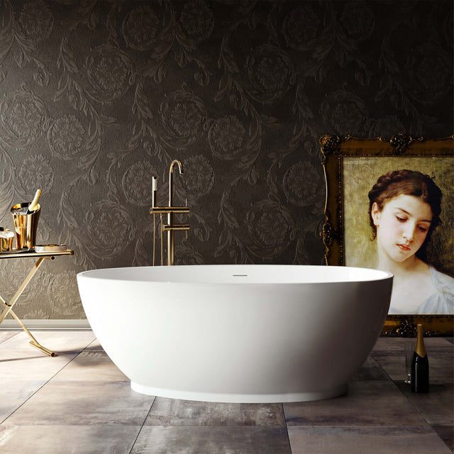 BelBagno Aveo Freestanding Acrylic Bath 1700mm Semi Gloss White Bath BelBagno