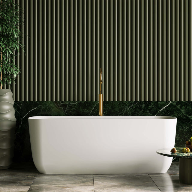 BelBagno Terriccio Freestanding/Back to Wall Acrylic Bath 1700mm Matt White Bath BelBagno