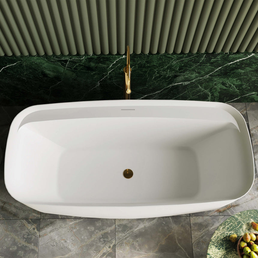 BelBagno Terriccio Freestanding/Back to Wall Acrylic Bath 1700mm Matt White Bath BelBagno