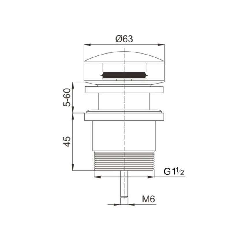 BelBagno Universal Popup Waste for Bath/Basin Matte White Other Accessories BelBagno