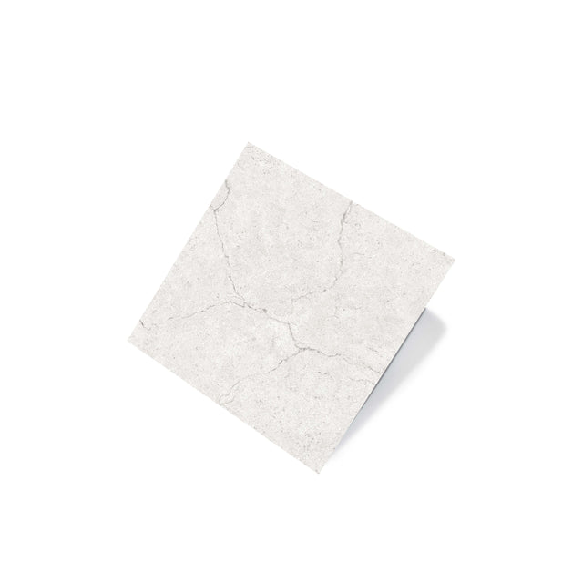 Crema Marfil 300x300mm matt bianco marble-look porcelain tile by Tilemall with grey veining