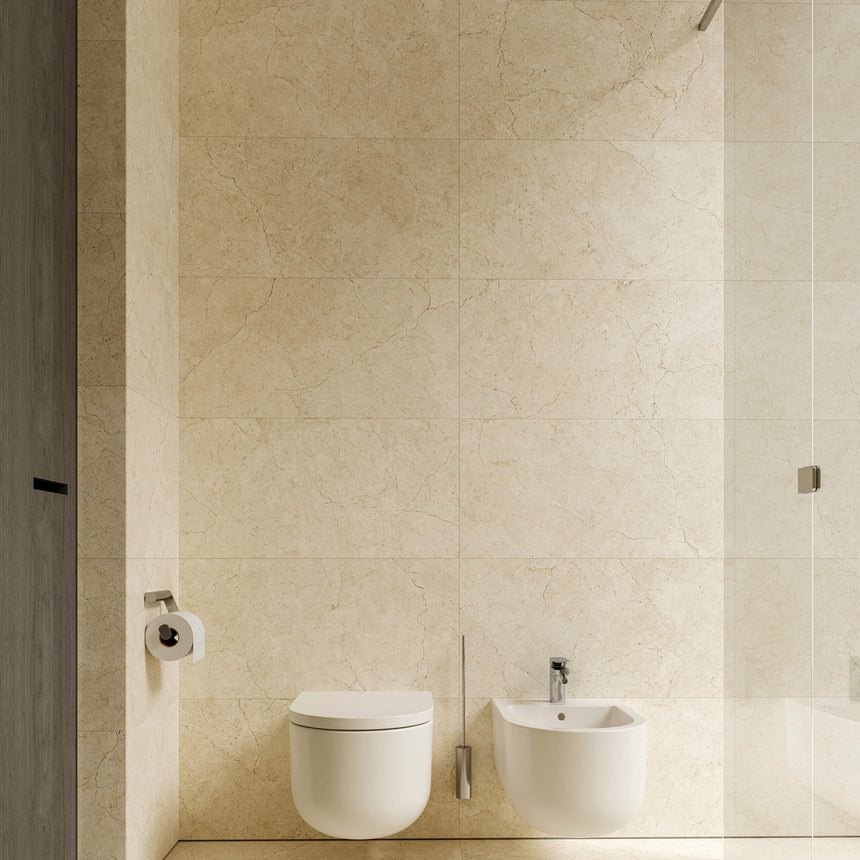 Crema Marfil 600x300 Matt Ivoy Marble Look Tiles Tilemall