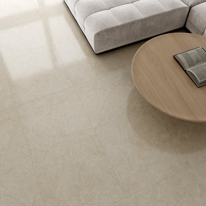 Crema Marfil 1200x600 Silk Tec Ivoy Marble Look Tiles Tilemall