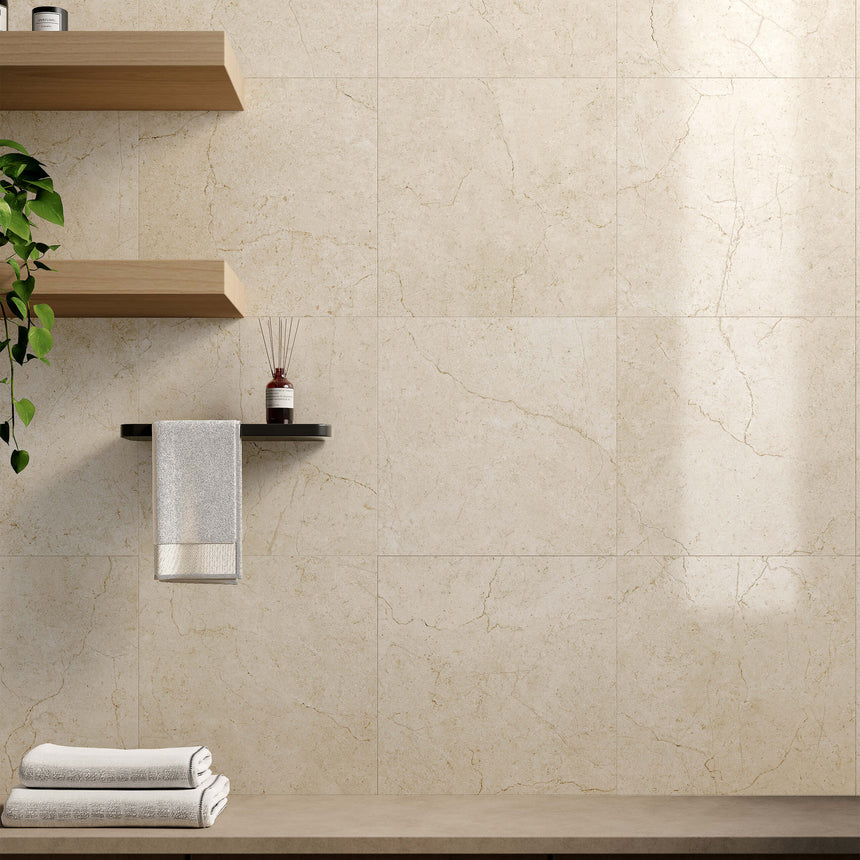 Crema Marfil 300x300 Silk Tec Ivoy Marble Look Tiles Tilemall