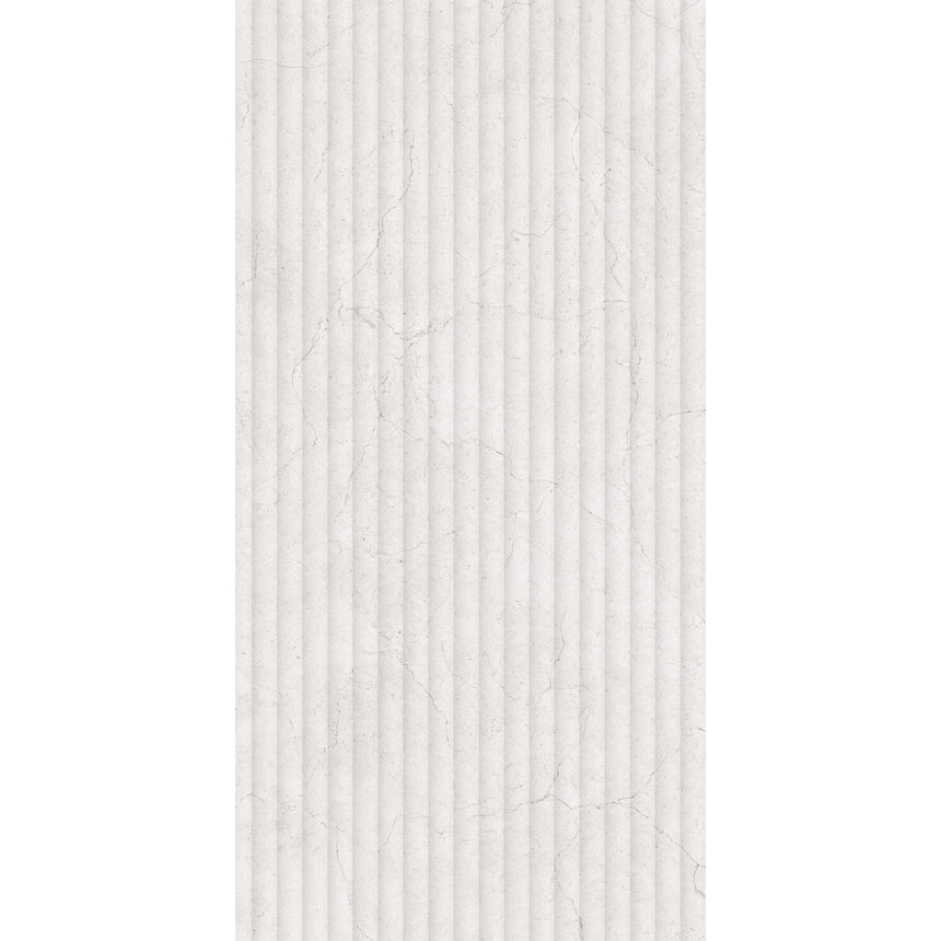 Crema Marfil 1200x600 Silk Tct 3D Concave Bianco Marble Look Tiles Tilemall