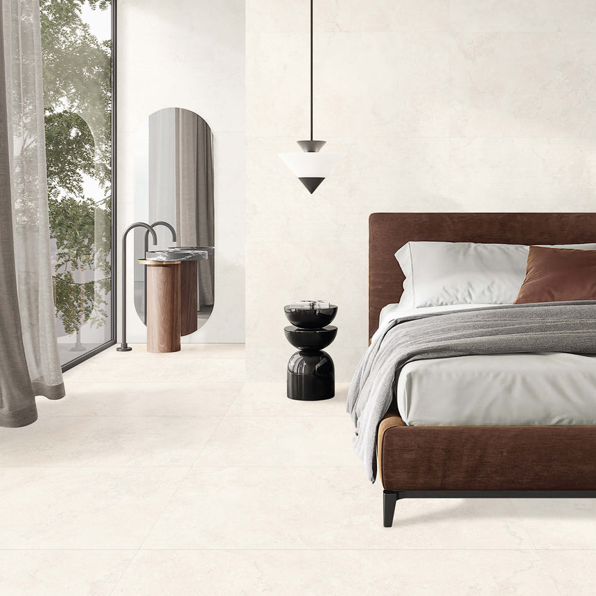 Core 600x600 Matt White Concrete Look Tiles Tilemall