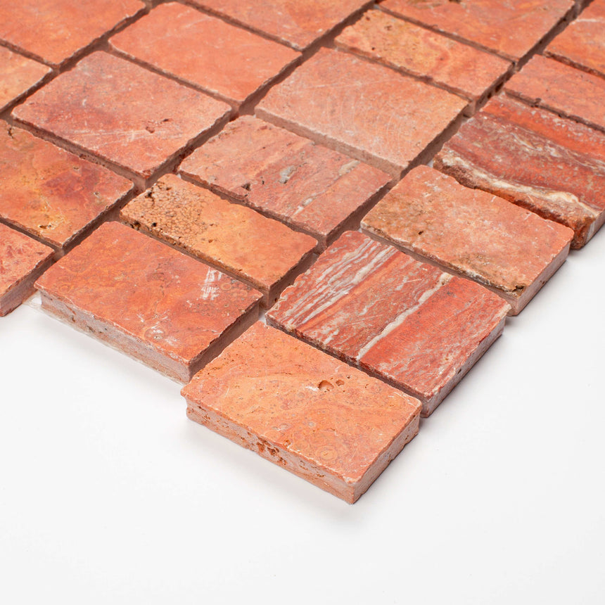 Marble Mosaic Scarpa Varies Honed Red Travertine