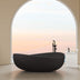 Waverton Soild Surface Bath Overflow 1800mm Matt Black