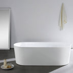 Agena Acylic Freestanding bath None Overflow 1200mm Gloss White