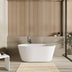 Agena Acylic Freestanding bath None Overflow 1350mm Gloss White