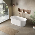 Agena Acylic Freestanding bath None Overflow 1700mm Gloss White