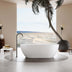 Ellips Slim Acrylic Freestanding bath Overflow 1700mm Gloss White