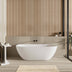 Ellips Back to Wall Free Standing  Acrylic Bath None Overflow 1500mm Matt White