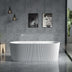 Agena Fluted Acrylic Freestanding bath Overflow 1500mm Gloss White