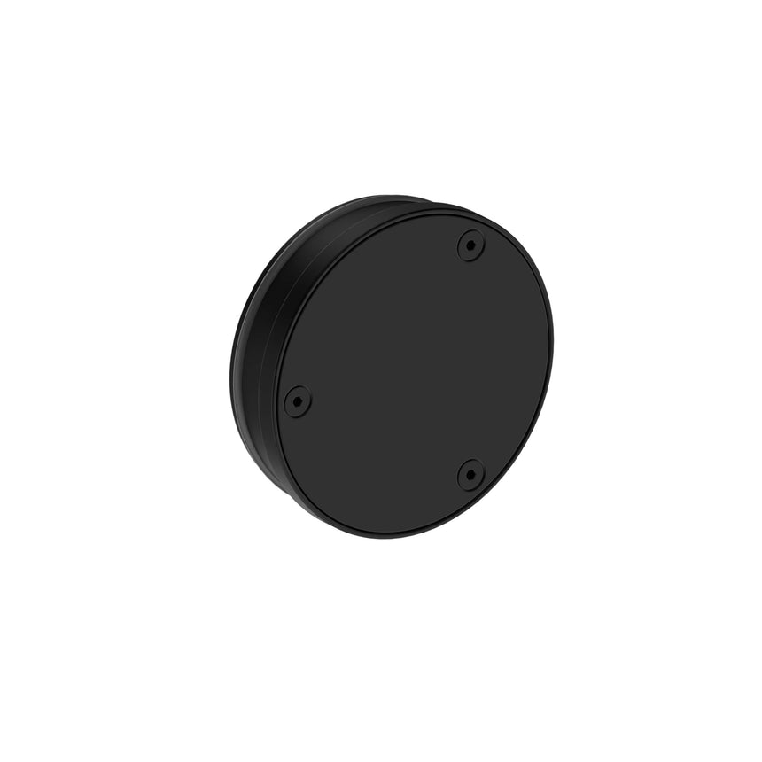 Nero Others 110x110mm PVD black round clear out viewed from front showing three mounting holes by Tilemall