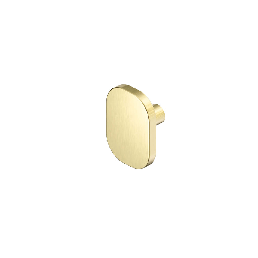 Nero Bianca 30x45mm brushed gold cabinet knob on white background by Tilemall