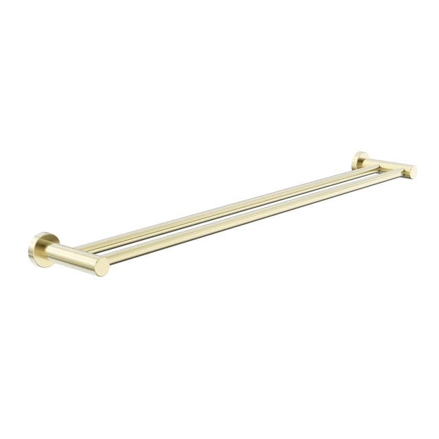 Nero Dolce II double towel rail 800mm brushed gold by Tilemall