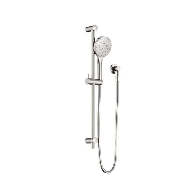 Nero Dolce II 101x272mm brushed nickel shower rail kit with round head and handheld by Tilemall