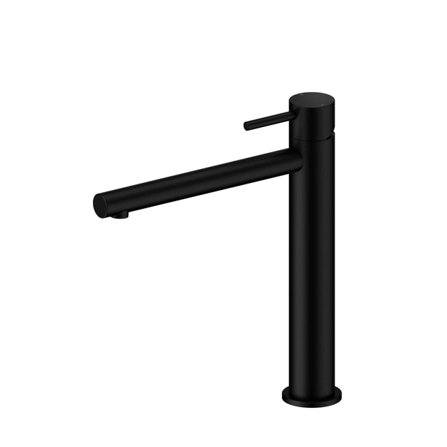 Nero Dolce II 260x52mm tall matte black basin mixer by Tilemall with single lever handle