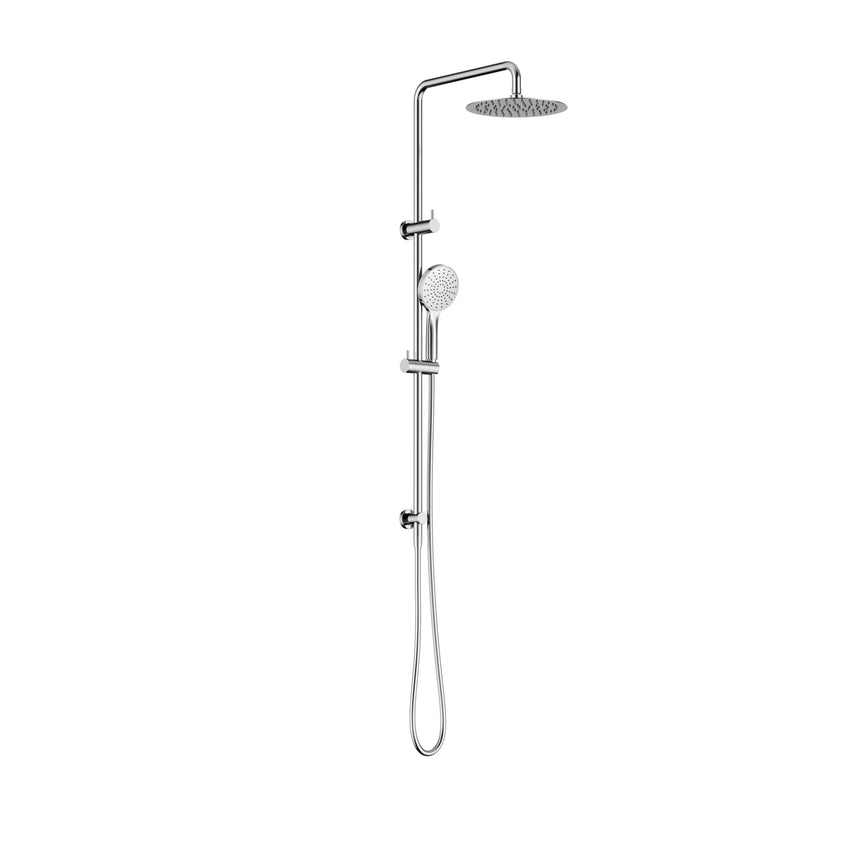 Nero Dolce II 546x250mm chrome twin shower rail kit with overhead and handheld heads by Tilemall