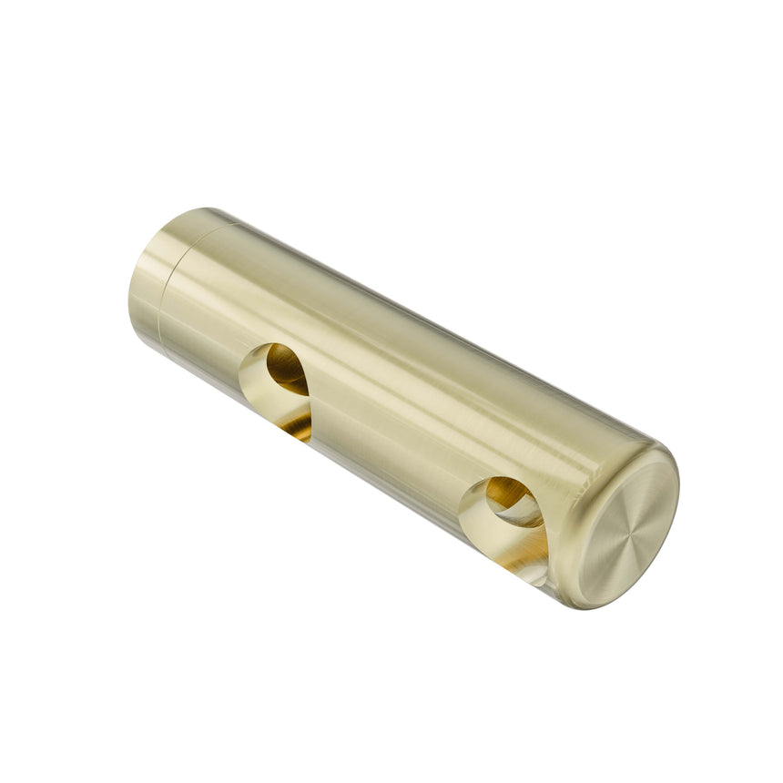 Nero Mecca Care 25mm grab rail double towel bracket in brushed gold with two cylindrical openings by Tilemall