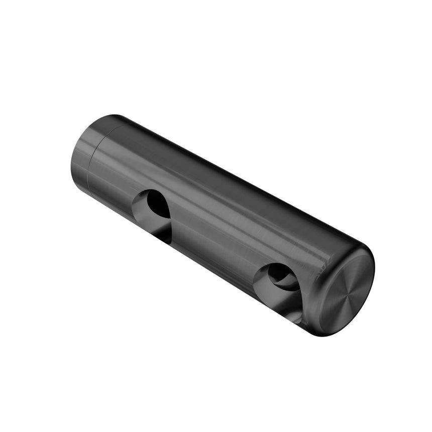 Nero Mecca Care 25mm double towel bracket in gun metal with two circular mounting points by Tilemall