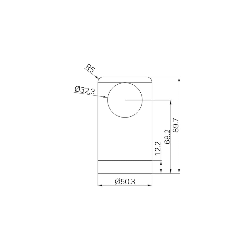 Mecca Care technical specifications for Nero grab rail bracket showing 32mm tube diameter and mounting dimensions by Tilemall