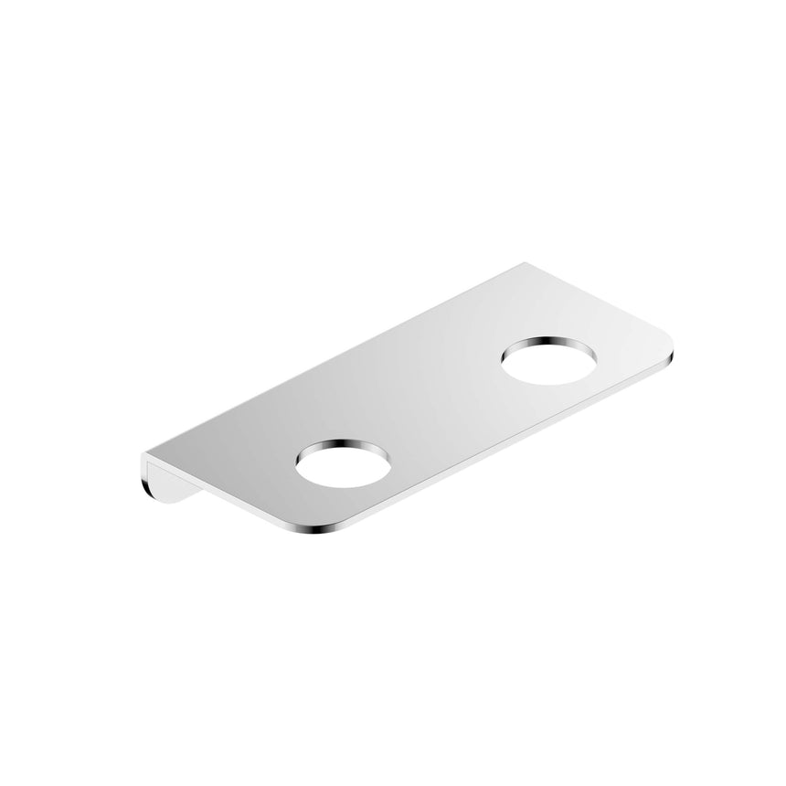 Nero Mecca 75x165mm double soap bottle holder chrome, rectangular mounting plate with two circular openings by Tilemall