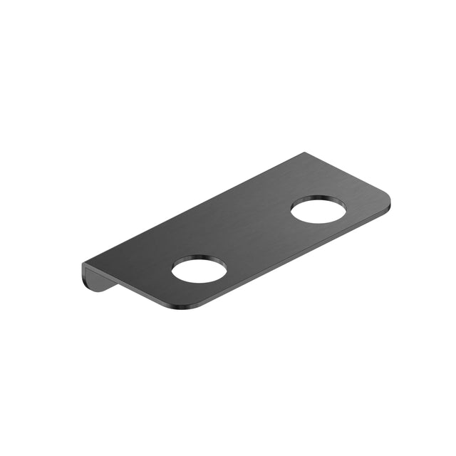 Nero Mecca 75x165mm double soap bottle holder in gun metal with two circular mounting holes by Tilemall