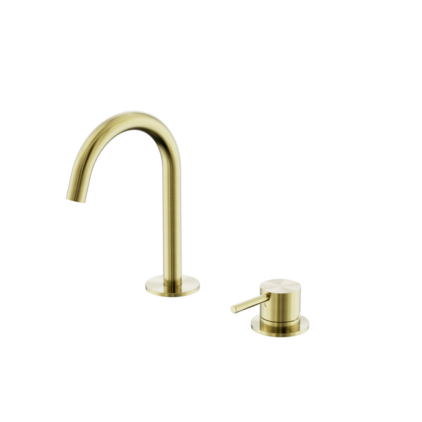 Nero Mecca 174x220mm brushed gold hob basin mixer set with arc spout by Tilemall