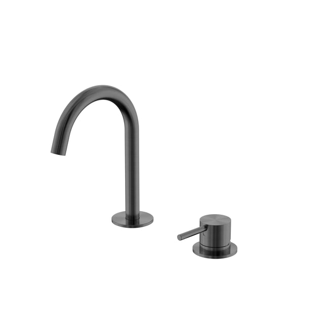 Nero Mecca 174x220mm gun metal hob basin mixer set with arc spout by Tilemall