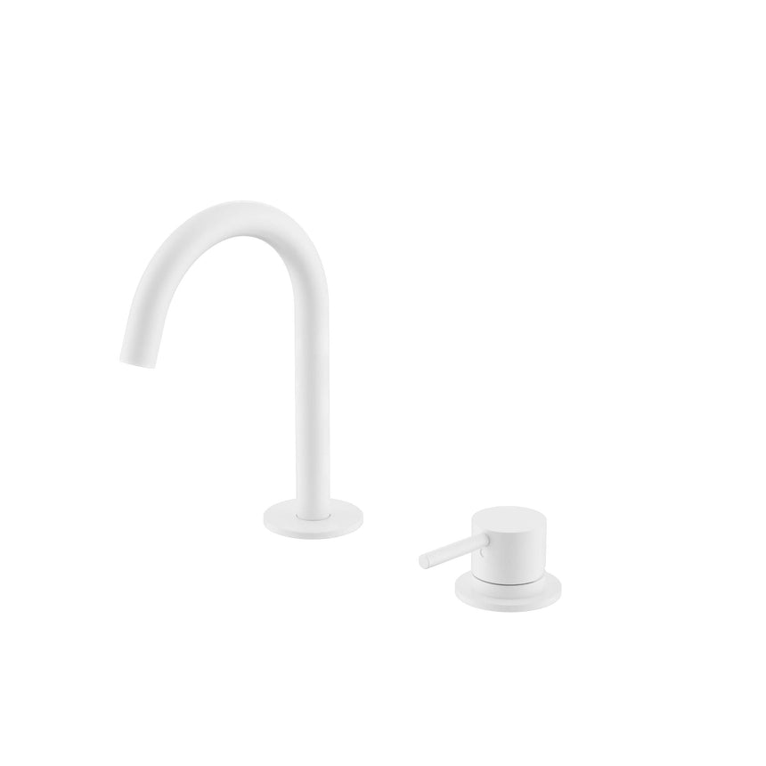 Nero Mecca 174x220mm matte white hob basin mixer set with arc spout by Tilemall