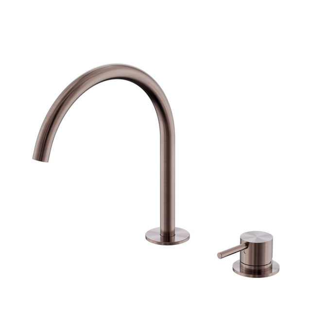Nero Mecca 260x220mm brushed bronze hob bath mixer set with arc spout and lever handle by Tilemall