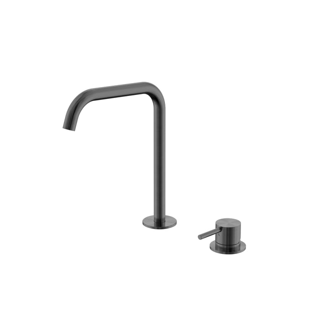 Nero Mecca 250x220mm gun metal hob mixer set with edge spout and lever handle by Tilemall