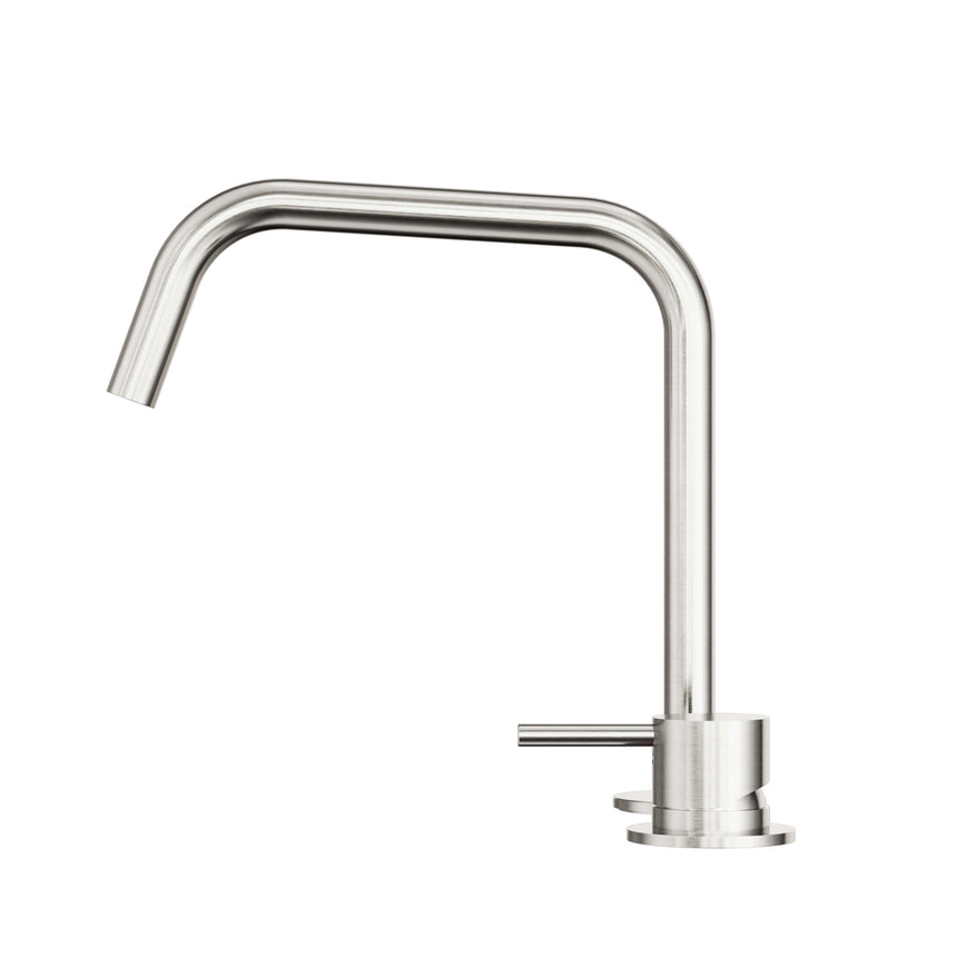 Nero Mecca 260x190mm brushed nickel kitchen mixer with edge spout and single lever control by Tilemall