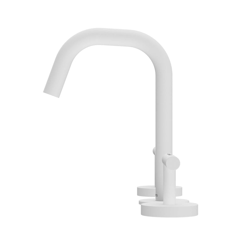 Nero Mecca 175x400mm matte white basin mixer with curved spout and single lever handle by Tilemall