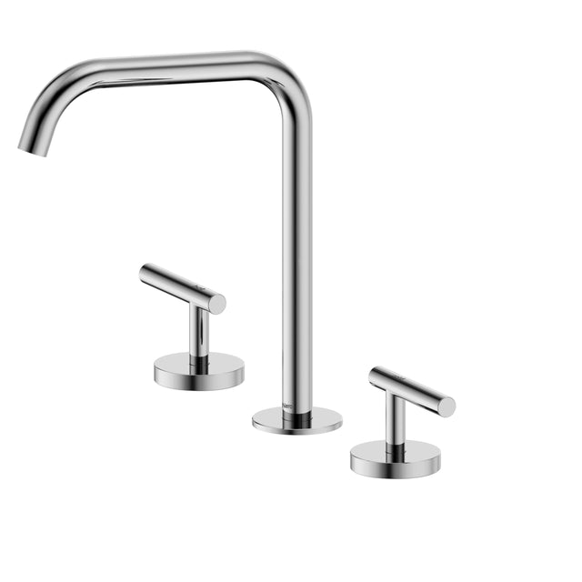 Nero Mecca 250x400mm chrome edge spout bath mixer set with lever handles by Tilemall