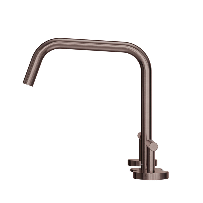 Nero Mecca 270x400mm brushed bronze single-lever basin mixer with square edge spout by Tilemall