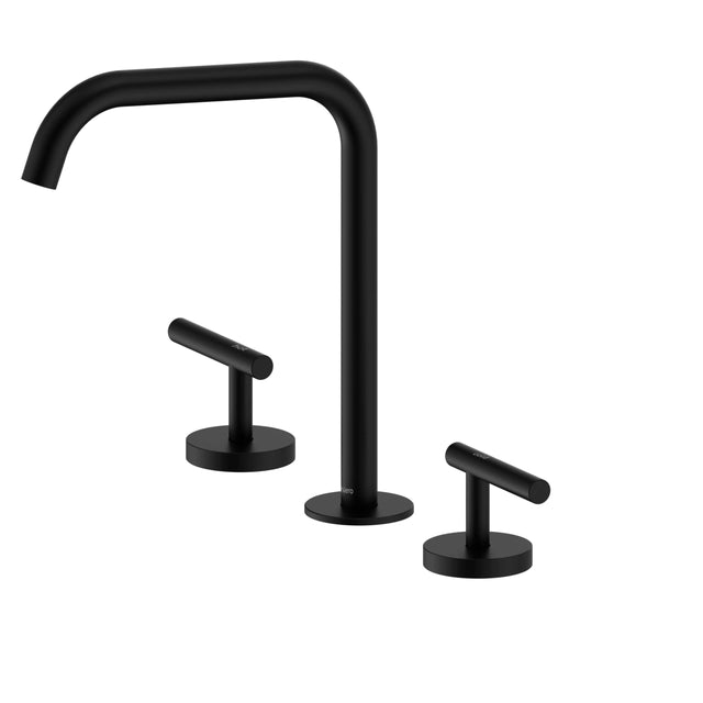 Nero Mecca 250x400mm matte black bath mixer with edge spout and lever handles by Tilemall