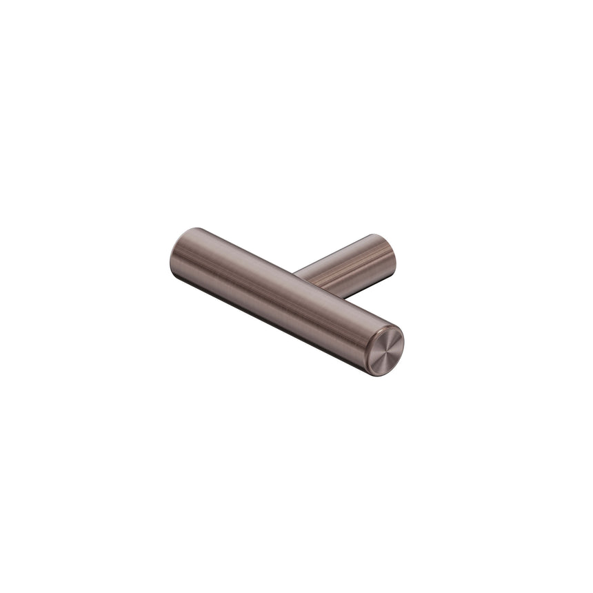Nero Mecca 34x60mm T-pull handle brushed bronze by Tilemall, cylindrical bar with cross arms