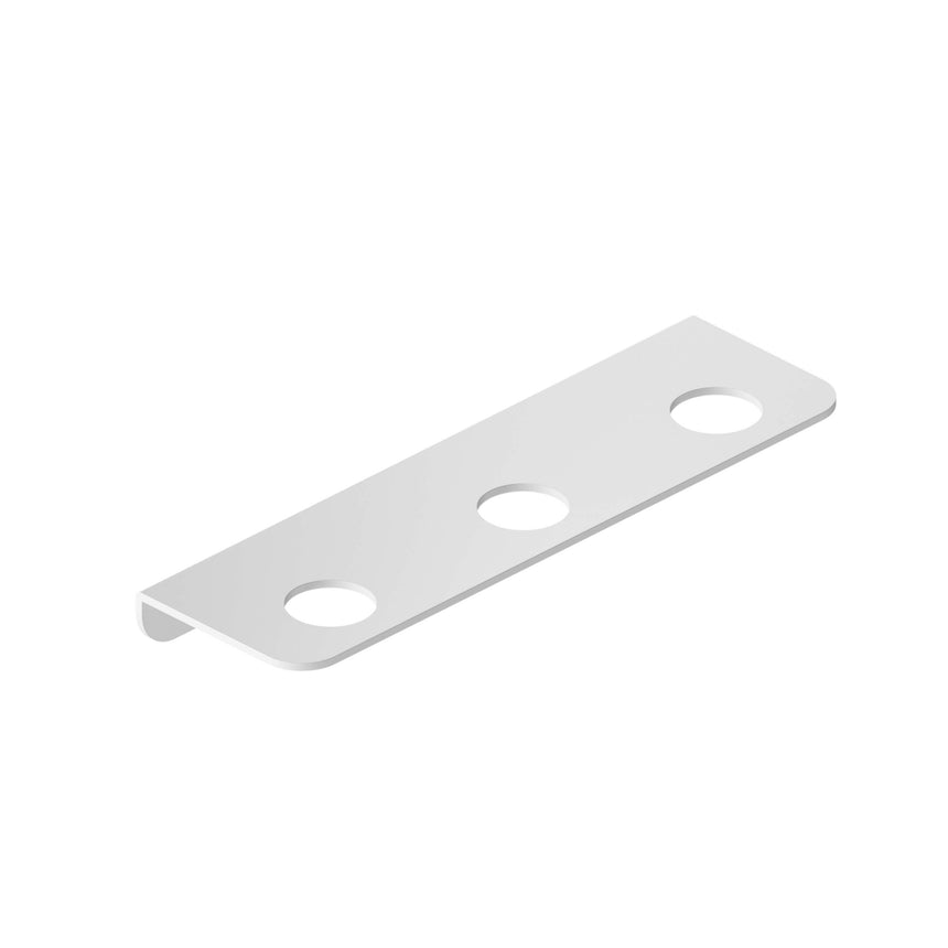 Nero Mecca 75x250mm triple soap bottle holder matte white by Tilemall, isometric view showing three circular openings