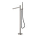 Nero Pure SS316L Progressive Freestanding Bath Mixer With Outdoor Shower Hose Brushed Nickel