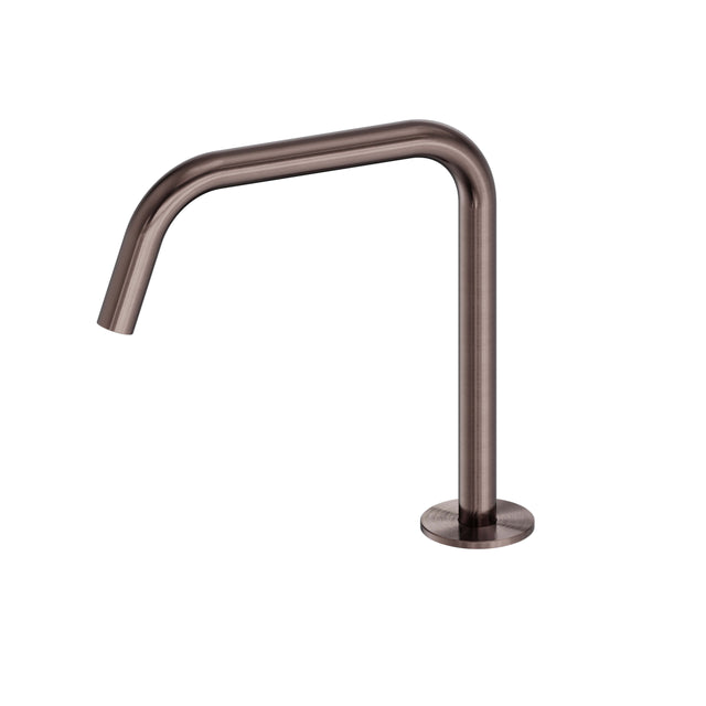 Nero Serenity 230x60mm brushed bronze bath spout by Tilemall with curved edge design