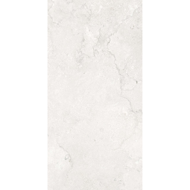 Portland 1200x600mm soft matt ivory stone-look porcelain tile by Tilemall with subtle grey veining