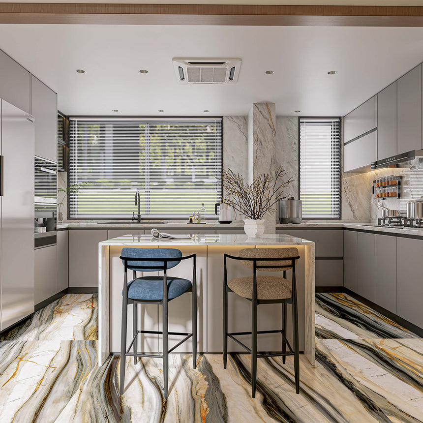 Masterpiece 1200x1200 Matt Calacatta Oyster Marble Look Rectified