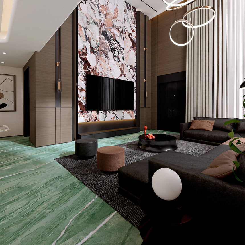 Masterpiece 1200x1200 Matt Tiffany Green Marble Look Rectified