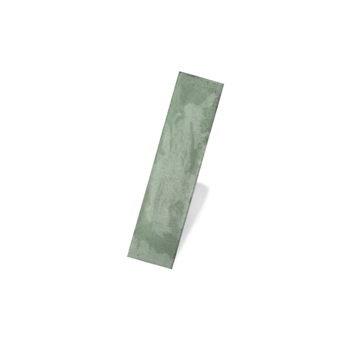 Acquarello 60x246mm gloss jade subway tile by Tilemall with rectified edge and subtle watercolour texture