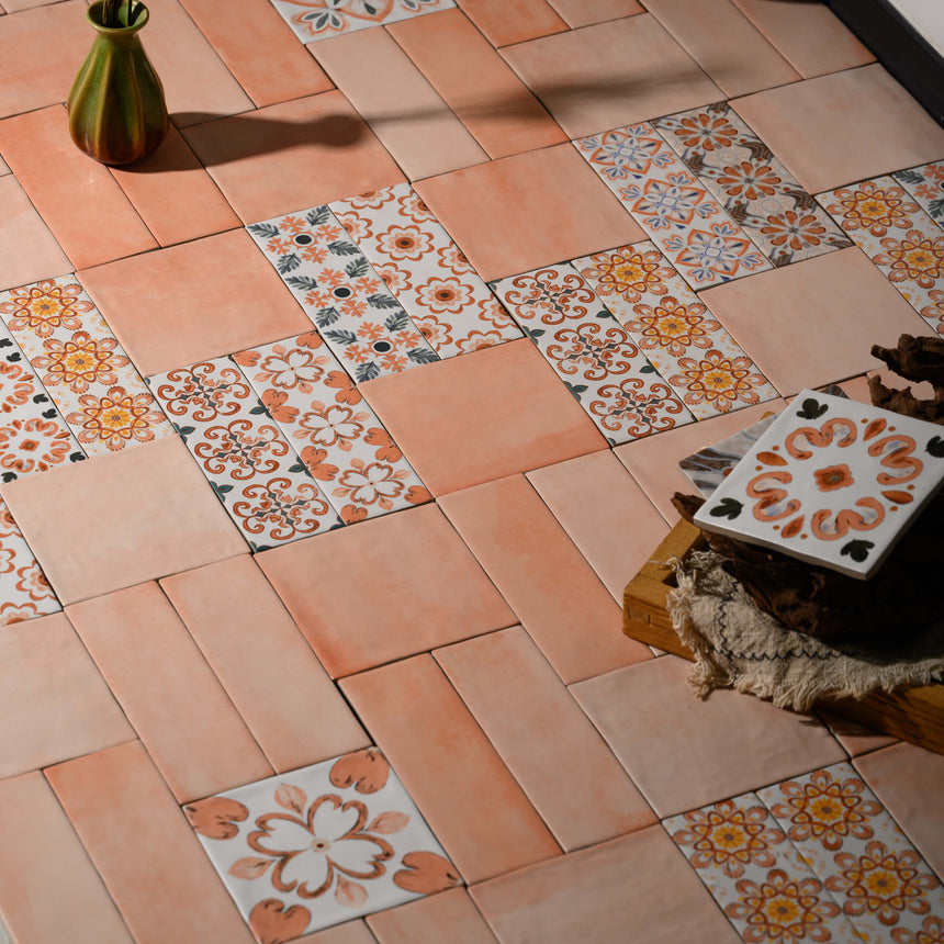 Sevilla 125x125 Matt Blush Subway Pressed