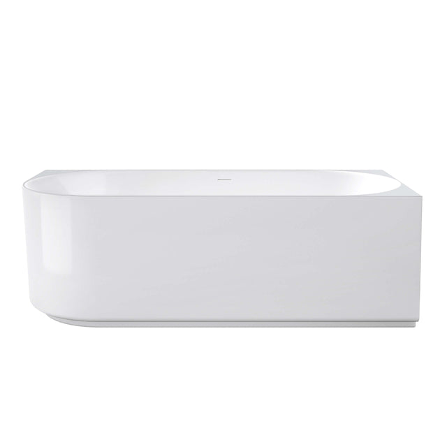 Otti Attica Celine right corner 1700mm gloss white freestanding bathtub by Tilemall, side view