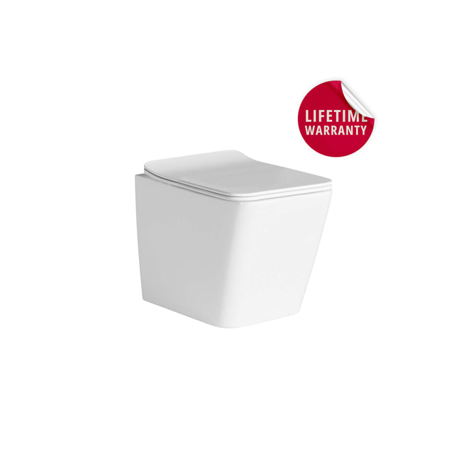 BelBagno Ardente-R floor-standing ceramic toilet suite by Tilemall in gloss white with soft-close seat